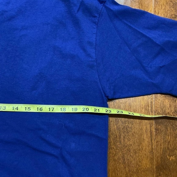 Vintage Single Stitch Blank USA Pocket Tee Blue T-Shirt Men's Size XL - Picture 4 of 8